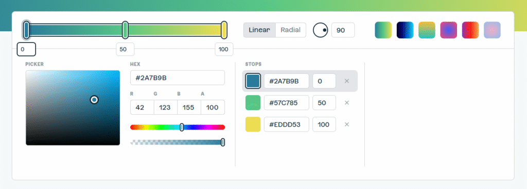 Custom CSS gradient