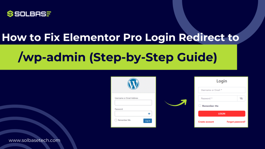 Elementor Pro Redirect to wp-admin