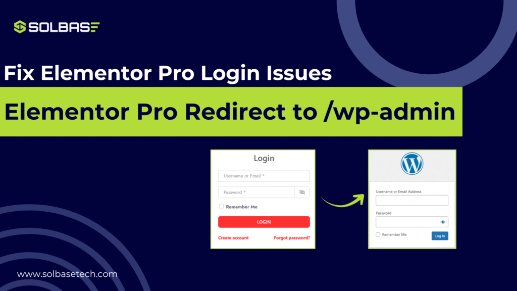 Elementor Pro Redirect to wp-admin